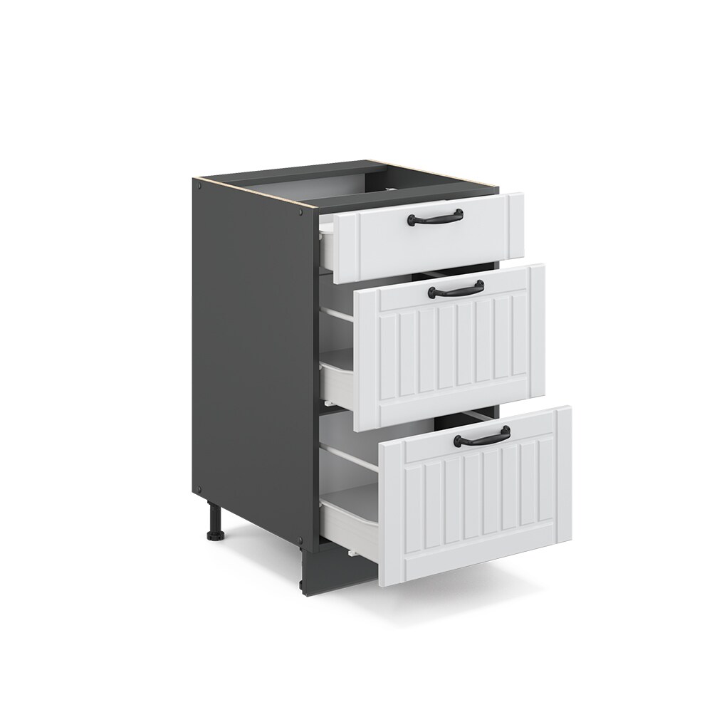 Vicco Schubunterschrank 50 cm FAME Line Küchenschrank Küchenzeile Landhaus Weiß Anthrazit