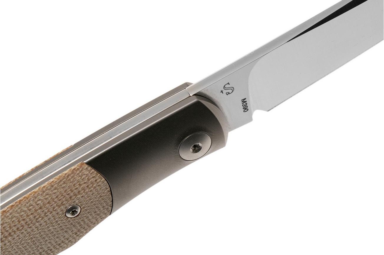 Viper Hug V5992CN Natural Canvas Micarta zakmes, Sacha Thiel design