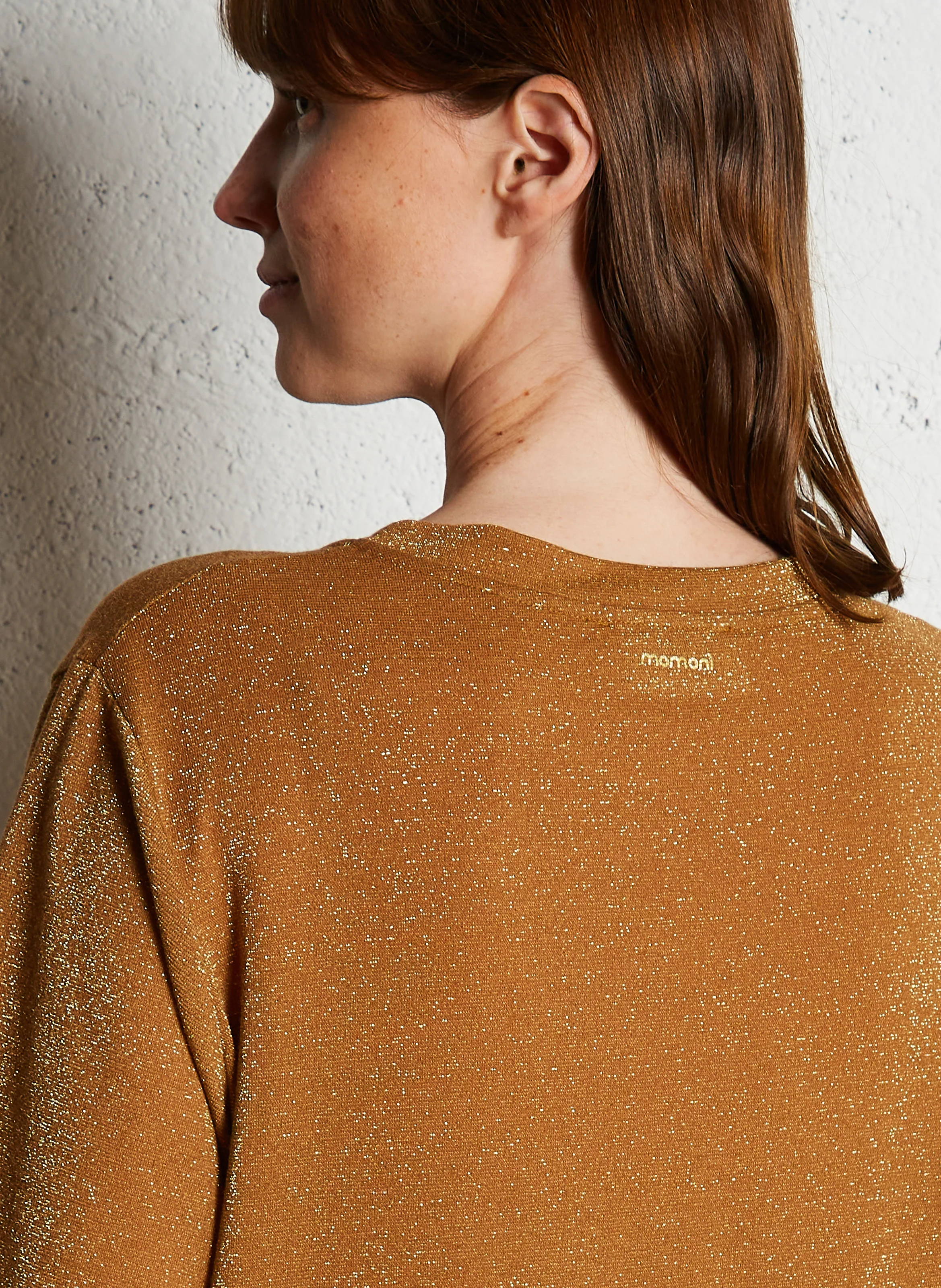 IORA - Tee-shirt col rond pailleté | Jaune