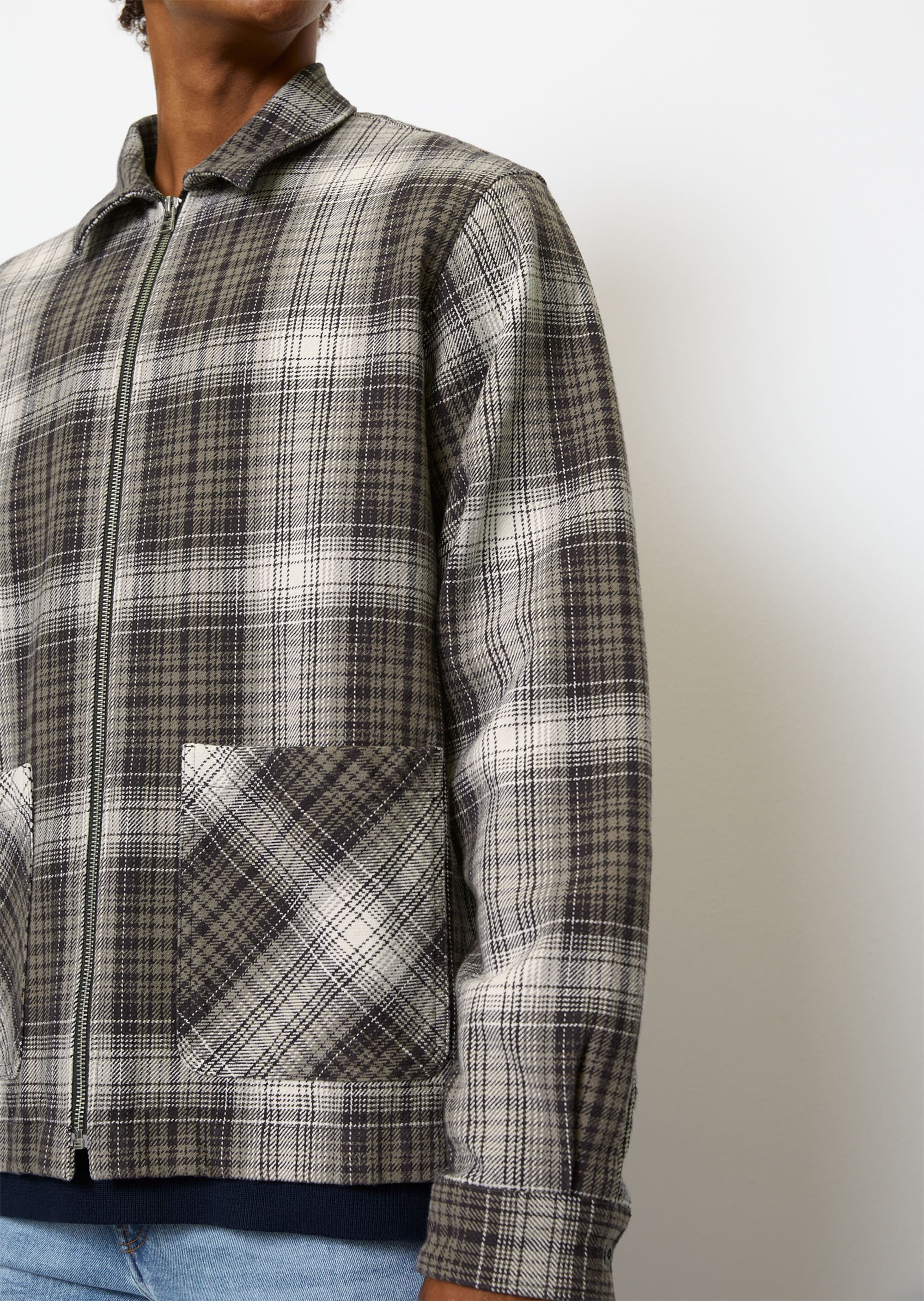 Kariertes Overshirt aus robustem Brushed-Rough-Twill