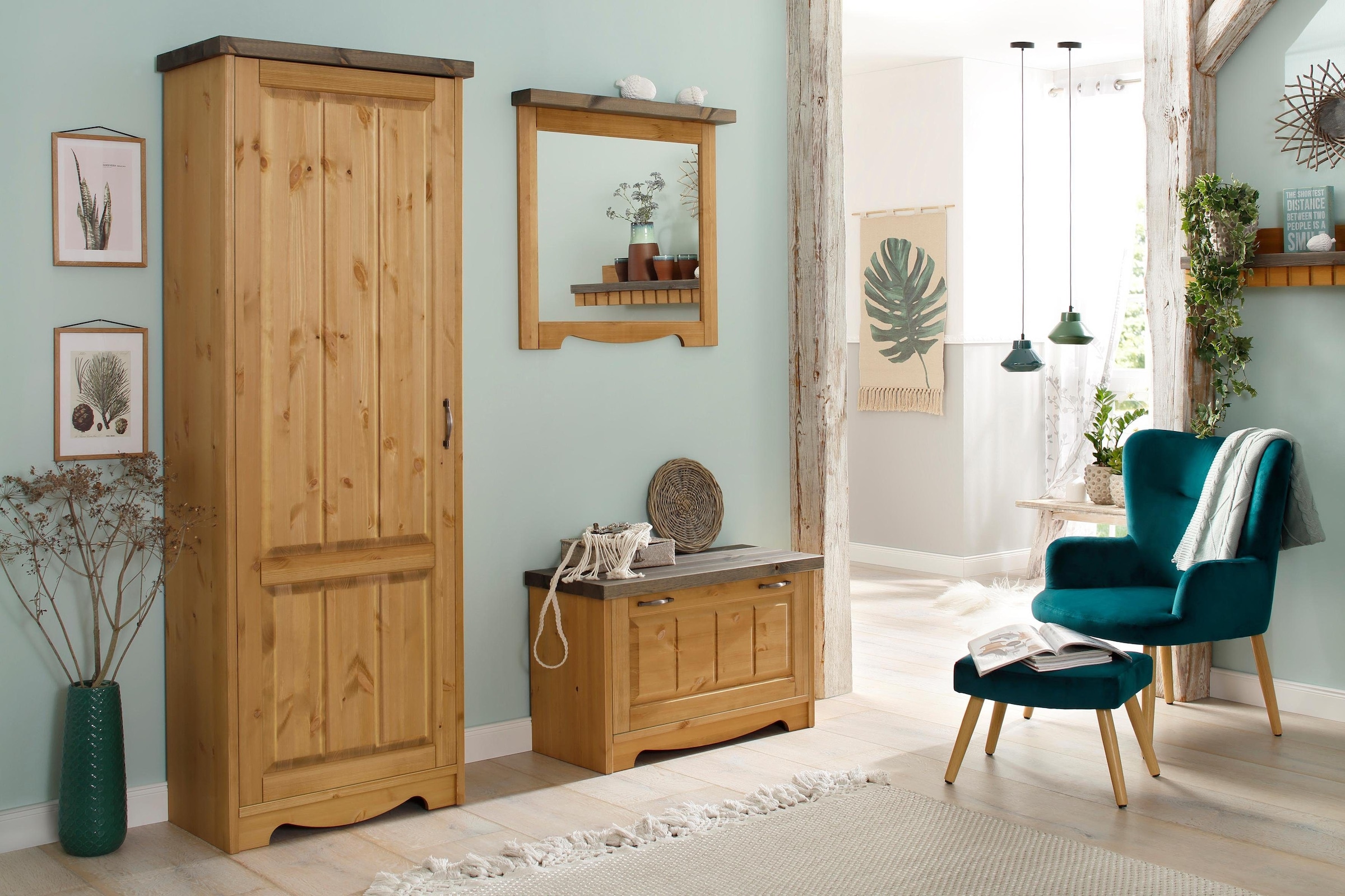 Home affaire Garderobenschrank »Trinidad« aus massiver Kiefer, FSC® zertifiziert, Breite 69 cm