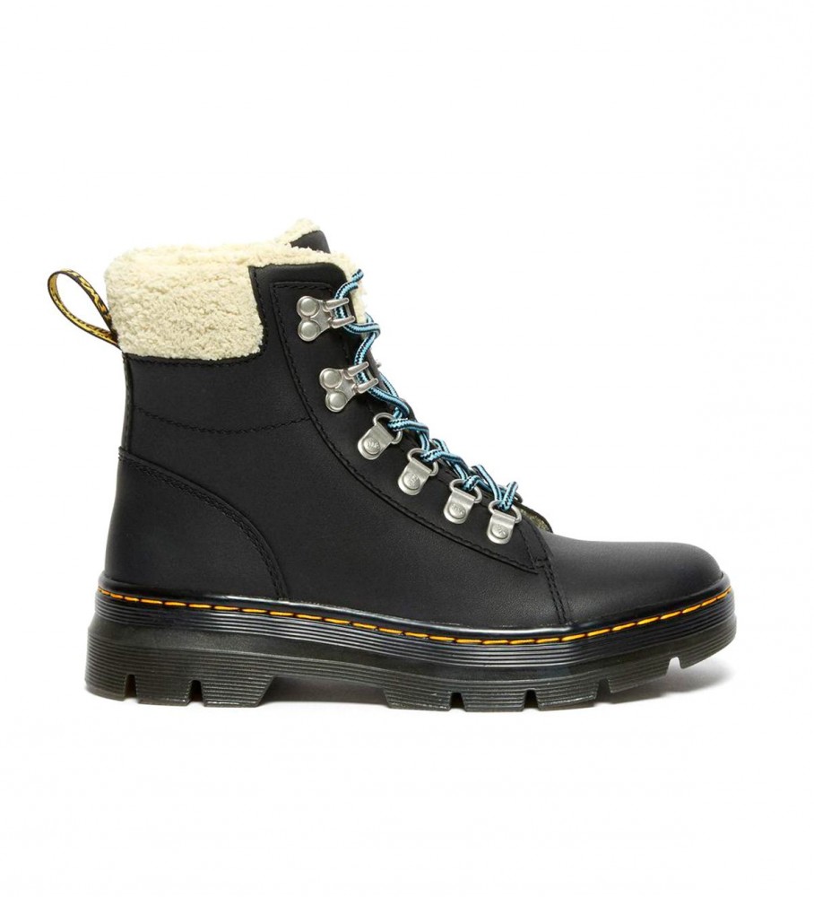 Botas Dr. Martens 1460 Serena em couro com gola sintética, pretas