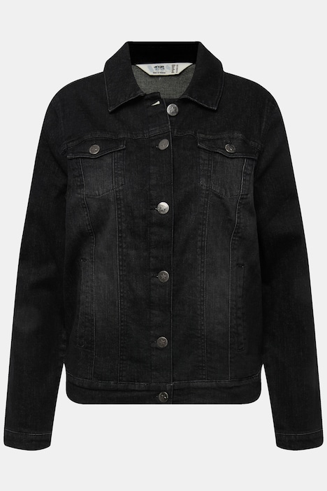 Jeansjacke Frieda, Wascheffekte, Hemdkragen, Langarm