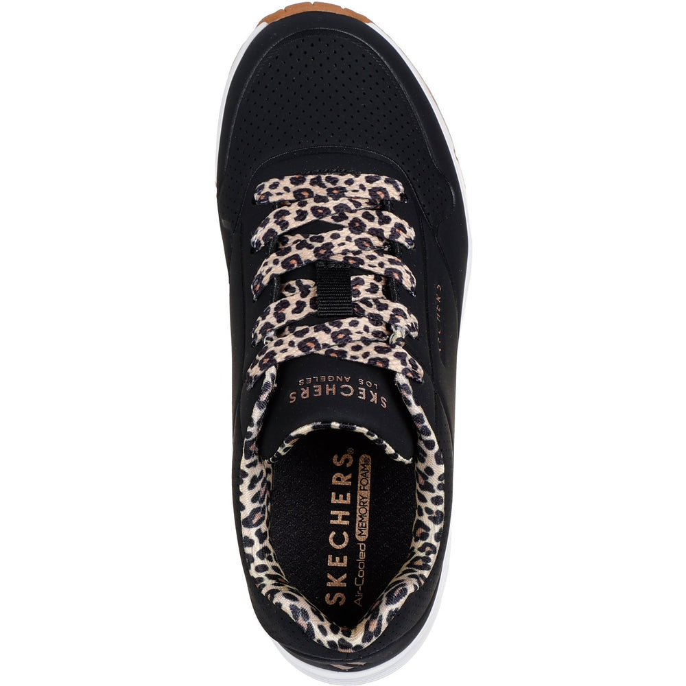 Køb Skechers Black Uno Gen1 Leopard Chic