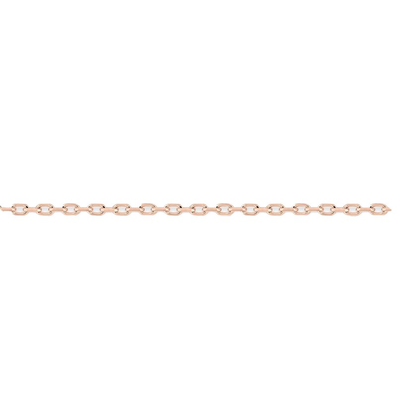 Chaîne femme 40 cm - Forçat diamanté - Or rose 18 Carats - Largeur 0.85 mm