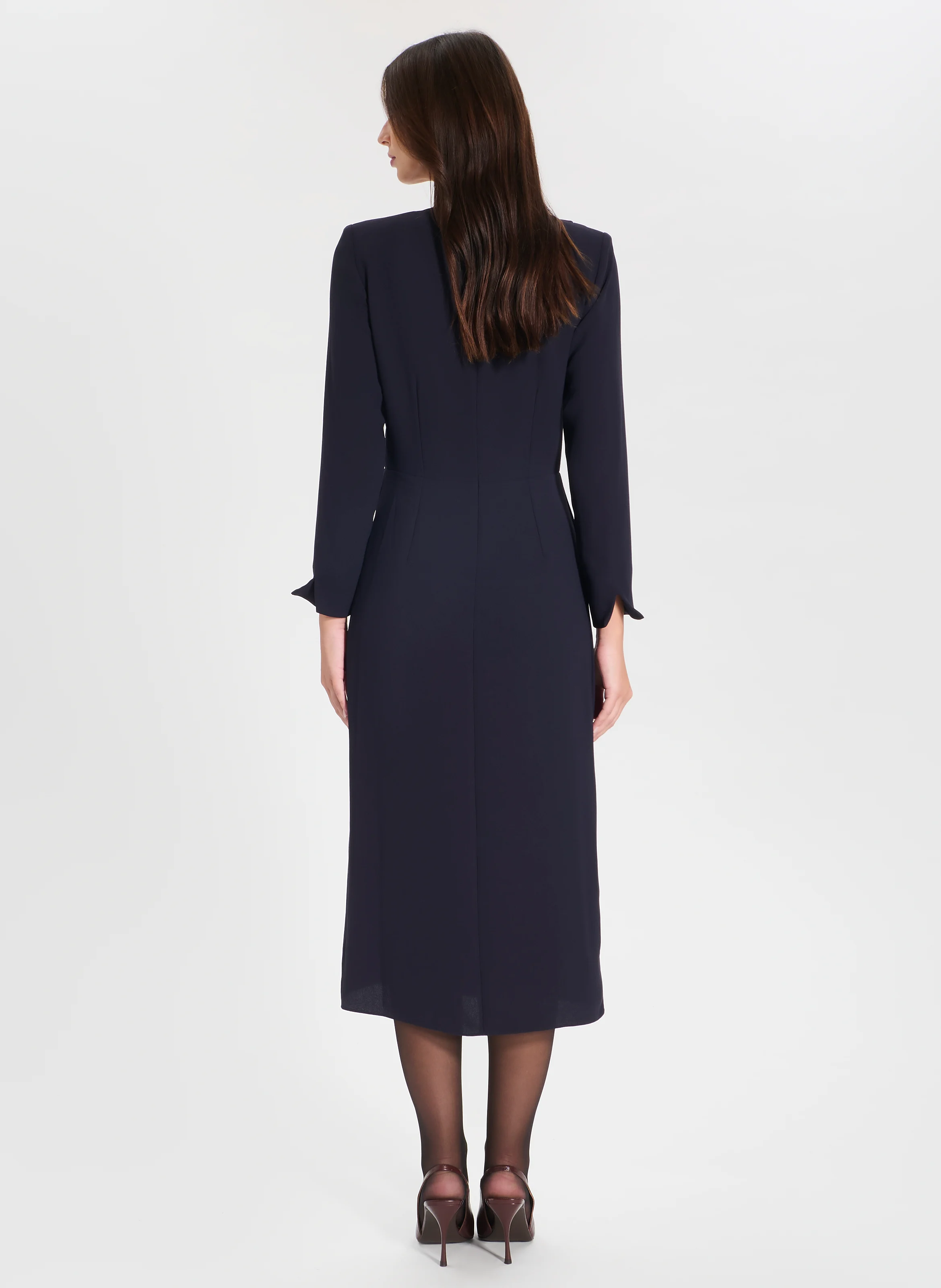 RANGIO - Robe longue drapée | Bleu