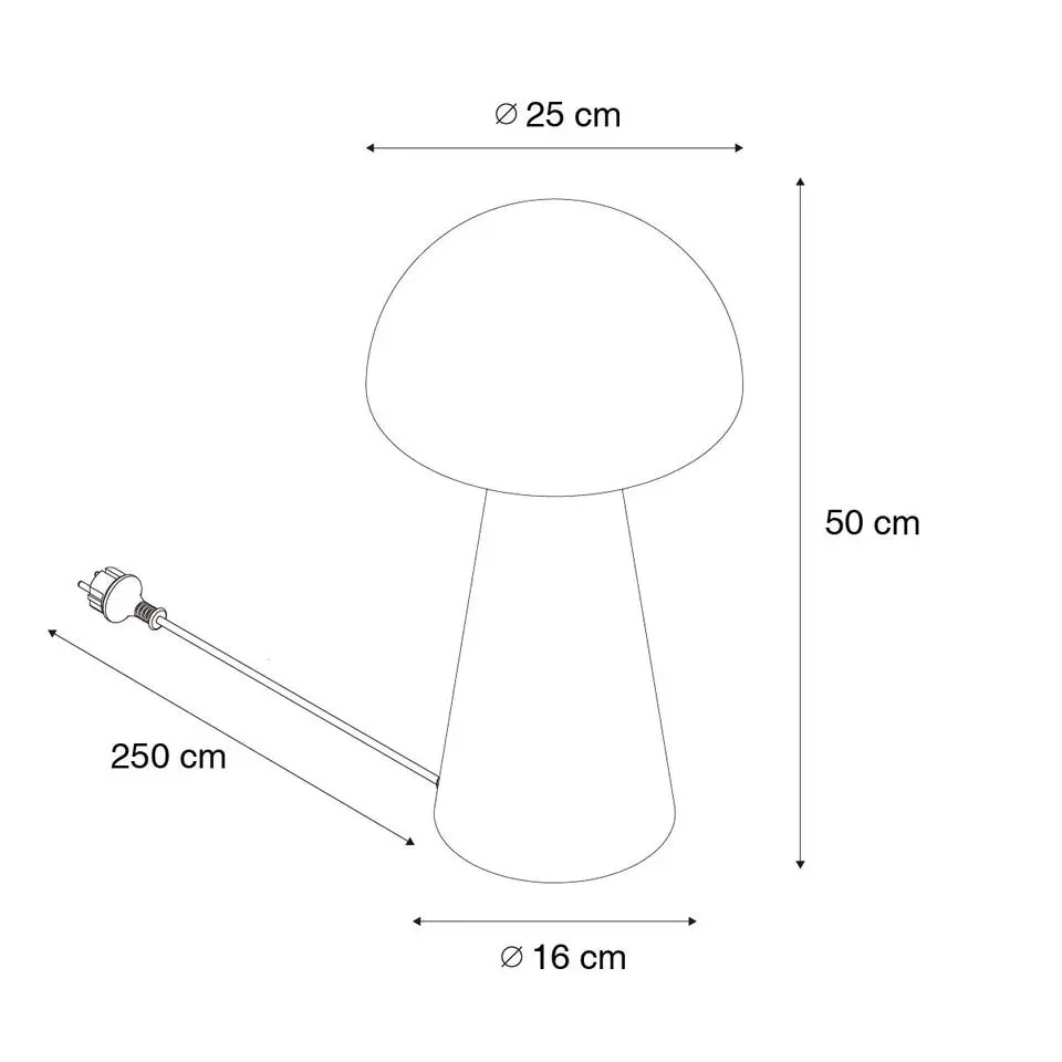 Qazqa staande buitenlampen mushroom zwart e27