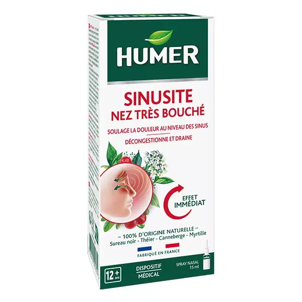 Spray Nasal Humer para Sinusite em Nariz Muito Entupido, para Maiores de 12 Anos, 15ml