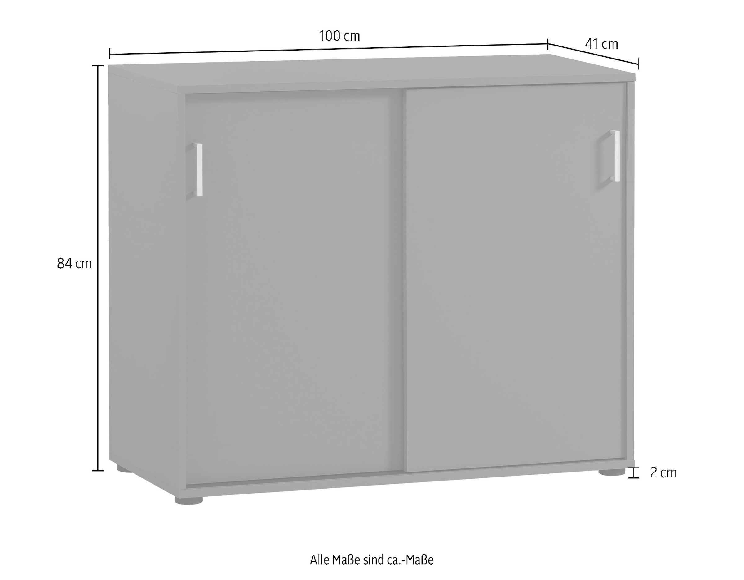 welltime Aktenschrank »Baku« 100x63 cm, Schiebetüren, Made in Germany