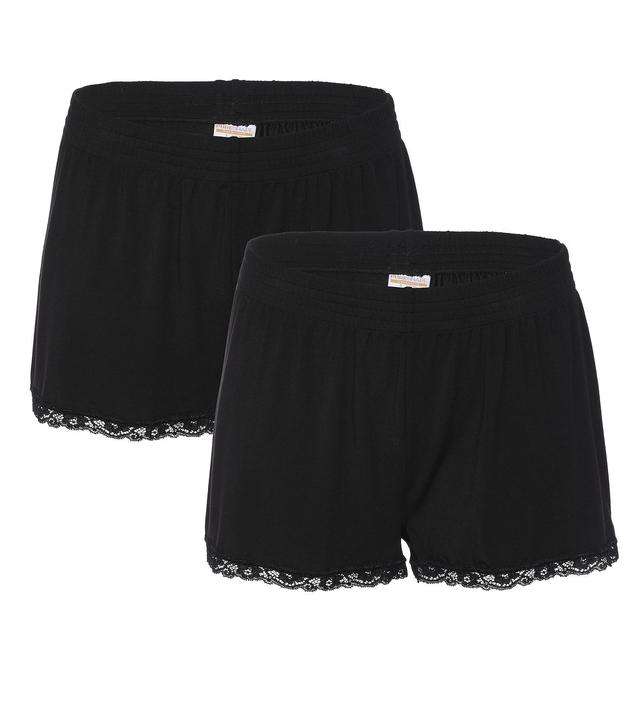 Pyjama Shorty mit Spitze, 2er Pack