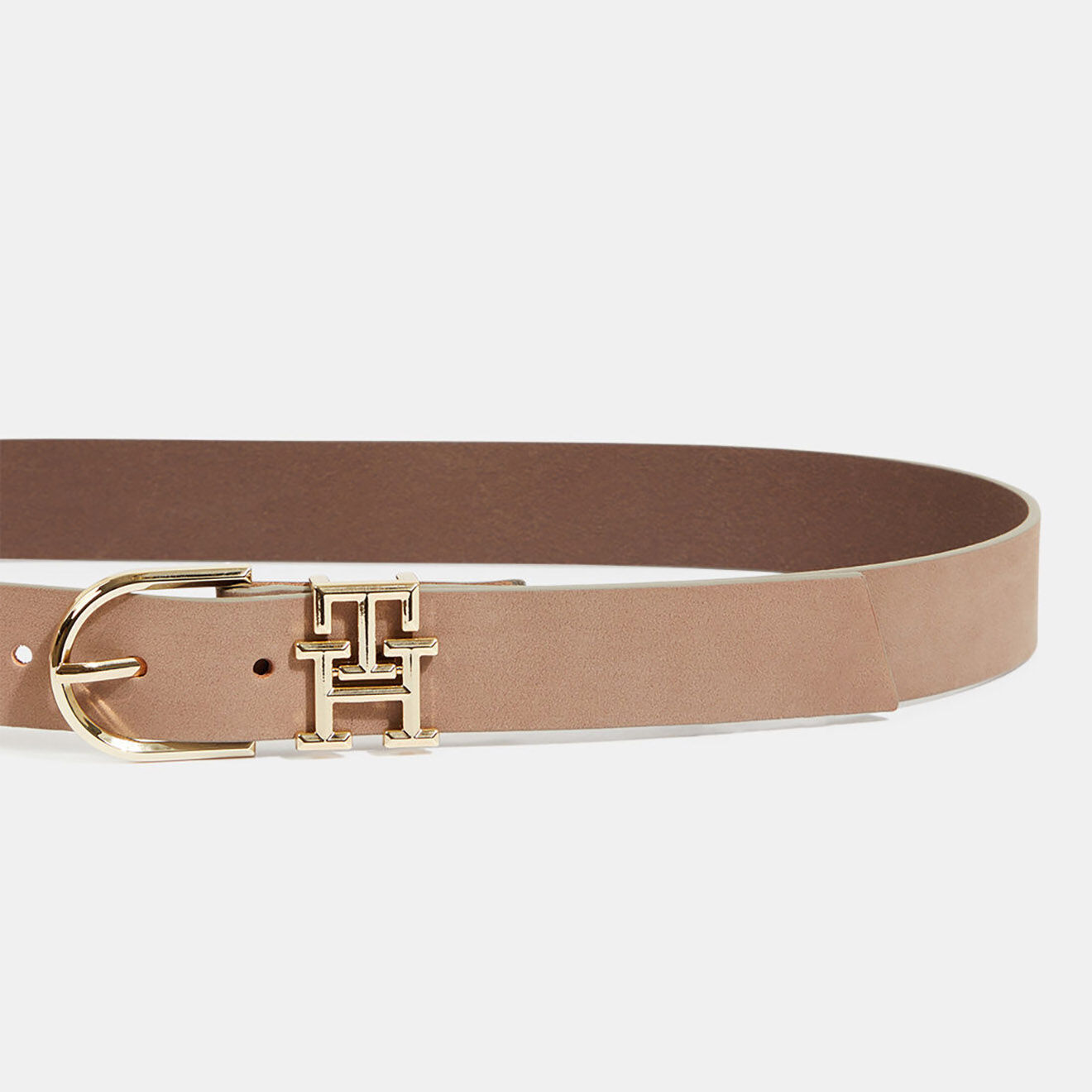 Tommy Hilfiger Ceinture en Velours de Cuir Lux beige