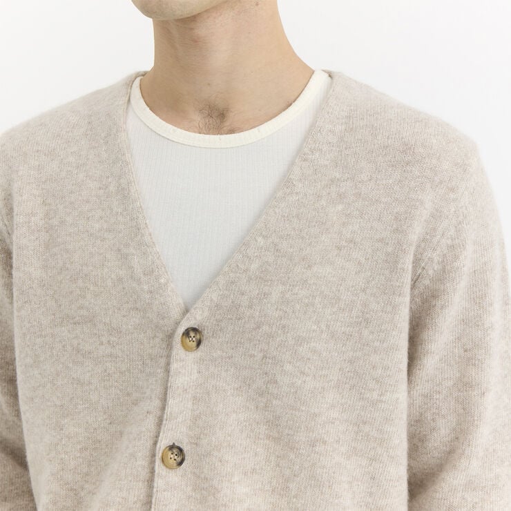 By Garment Makers Tiger Knit Cardigan Ecru