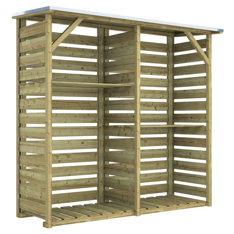 Outdoor Life Products Twin - Haardhoutberging - Groen