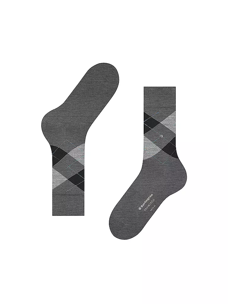 BURLINGTON Herren Socken EDINBURGH asphalt mel grau
