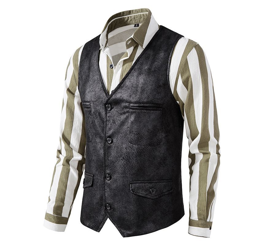 Fireon - V-hals corduroy vest met knopen