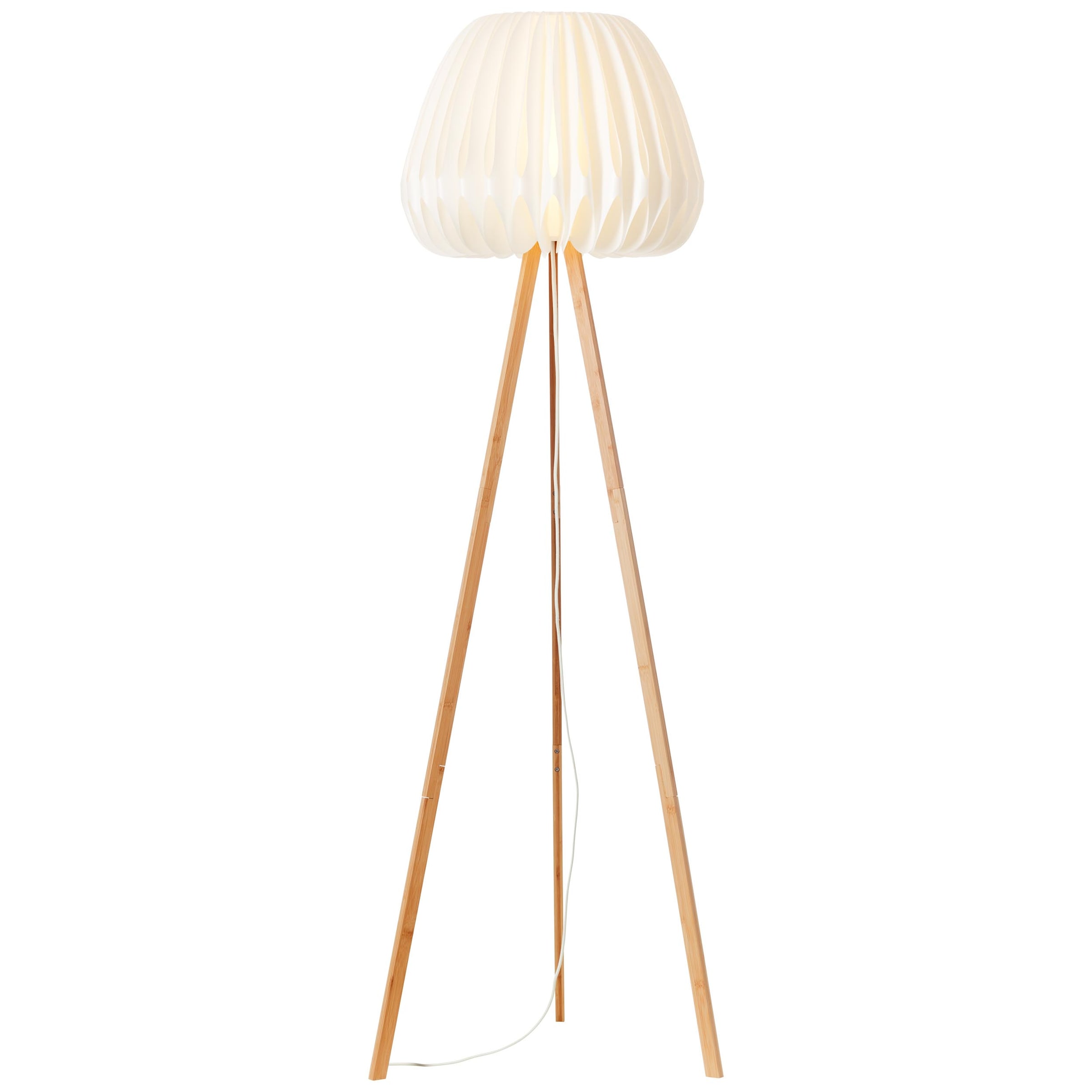 Brilliant Stehlampe »Inna« E27 1 Stk. Stehlampe, dreibeinig holz hell/weiss