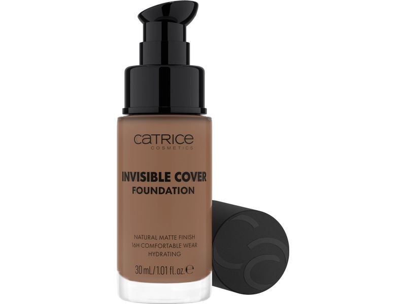 Catrice Foundation Invisible Cover 055W Unsichtbare, leichte Foundation in einem mittleren Farbton mit warmen, goldenen Untertönen