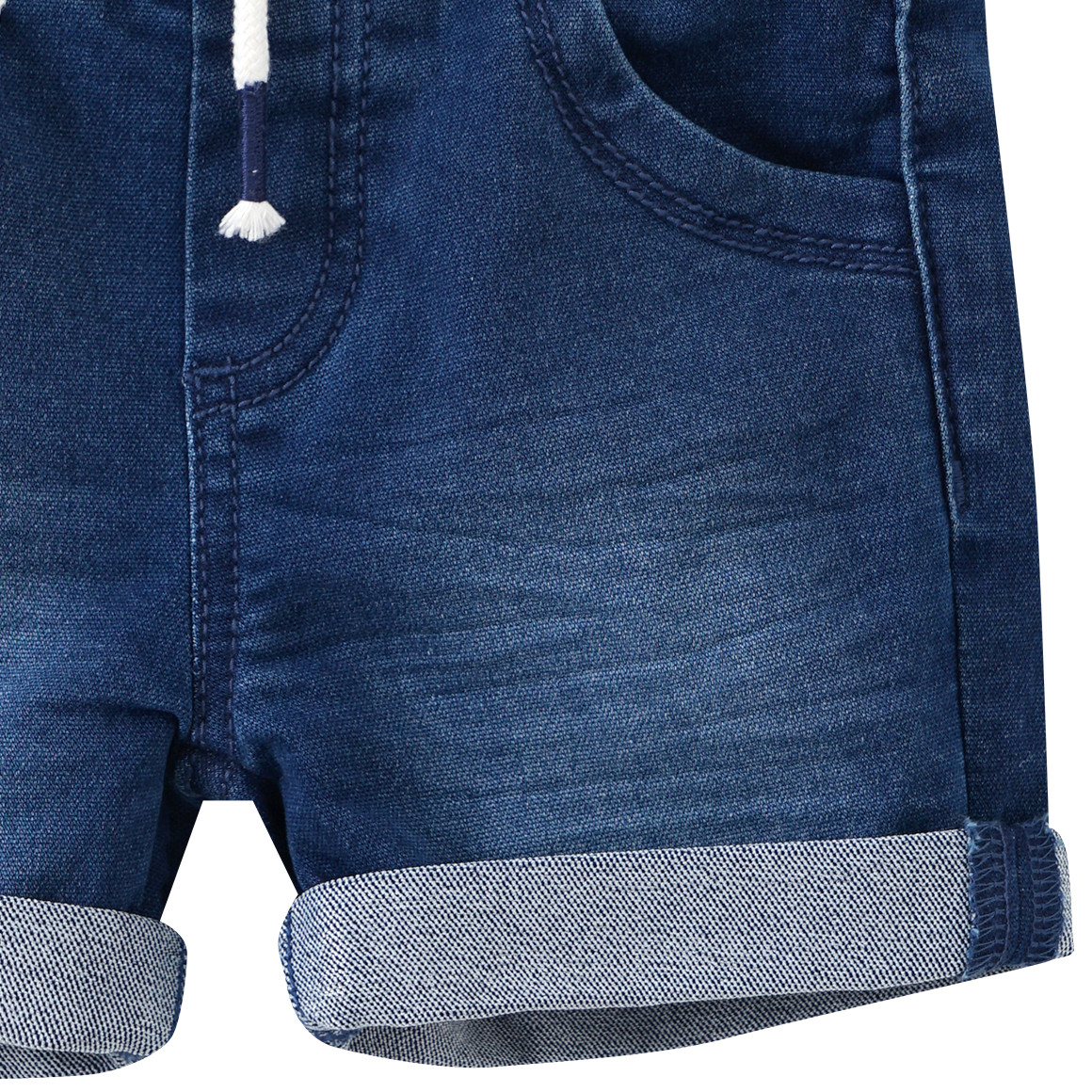 Topomini Baby Jeansshorts mit Tunnelzug dunkelblau