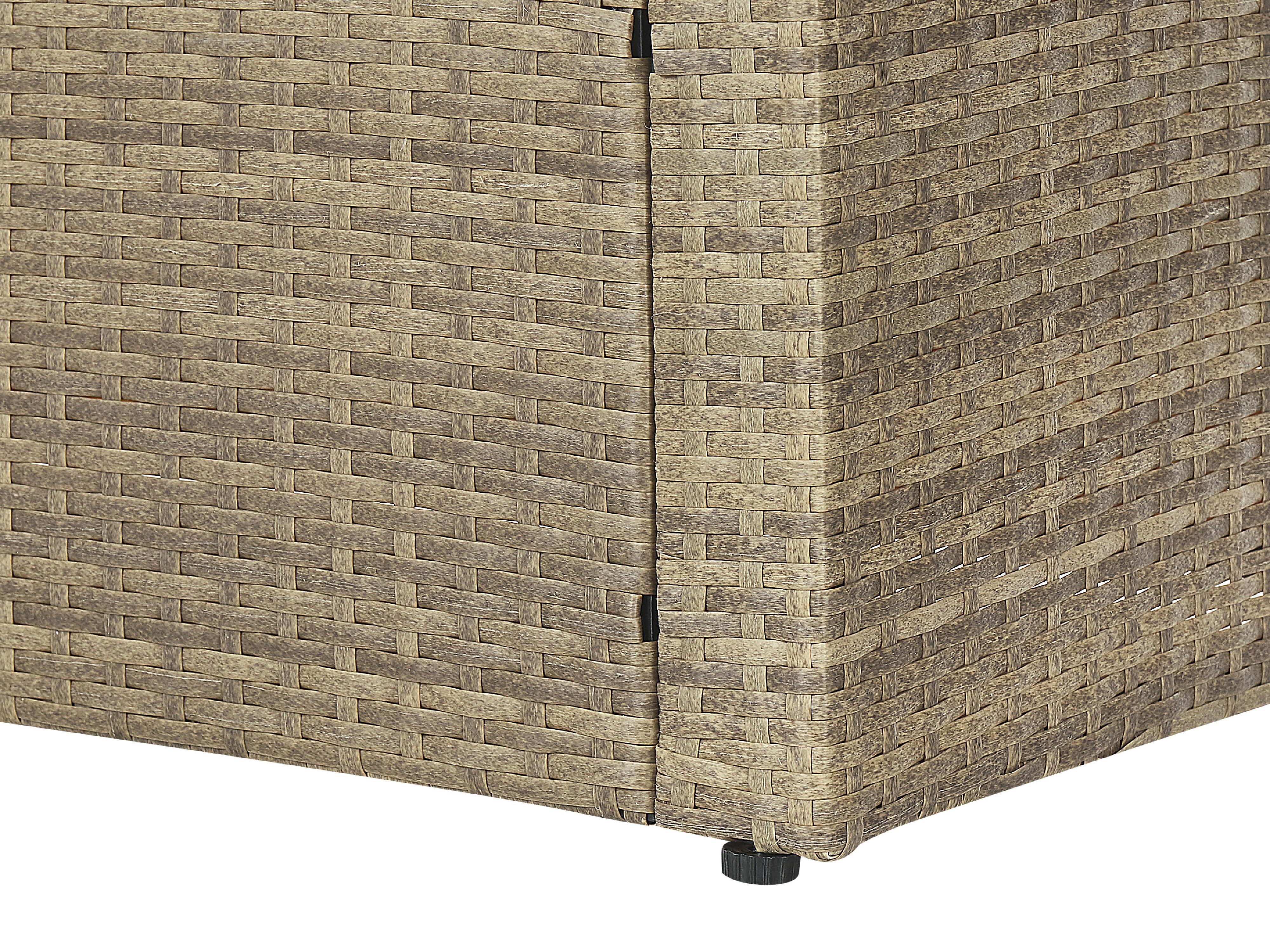 Loungeset met tafel en ottomaan 5-zits BARDI met kussens PE rotan Bruin