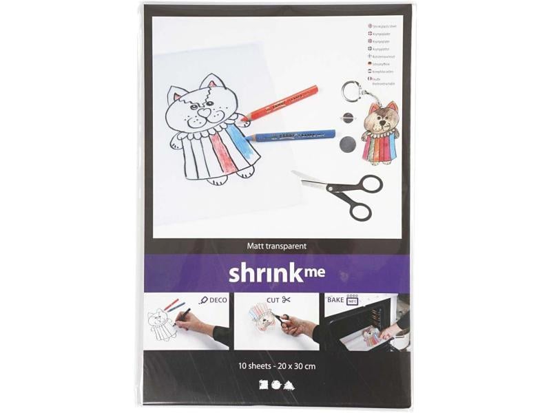 Creativ Company Schrumpffolie 20 x 30 cm matt transparent Folie schrumpft im Ofen