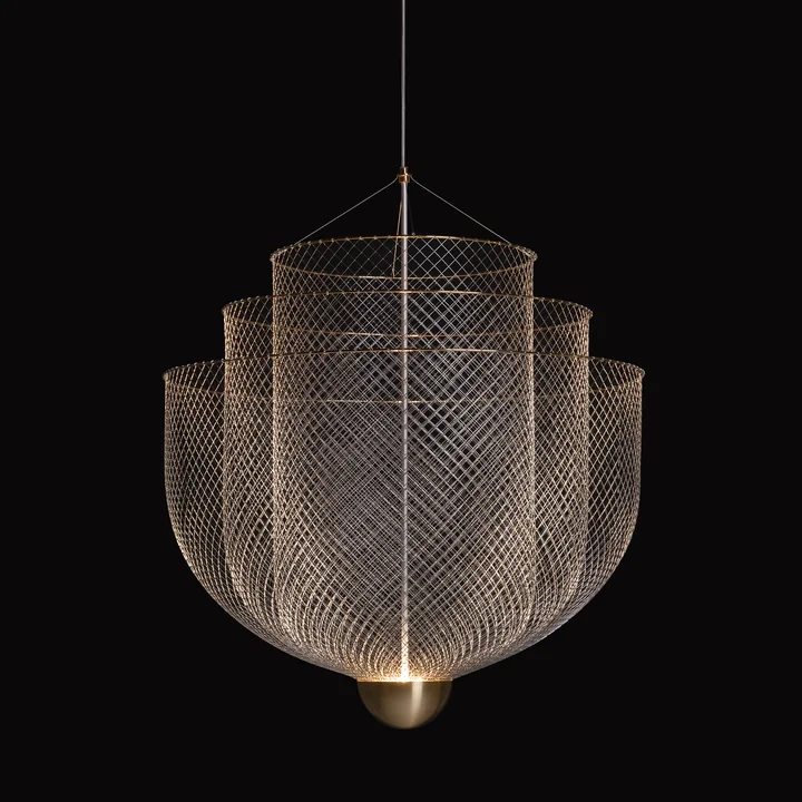 Moooi - Meshmatics LED-Kronleuchter Ø 58 cm, Stahl / Messing