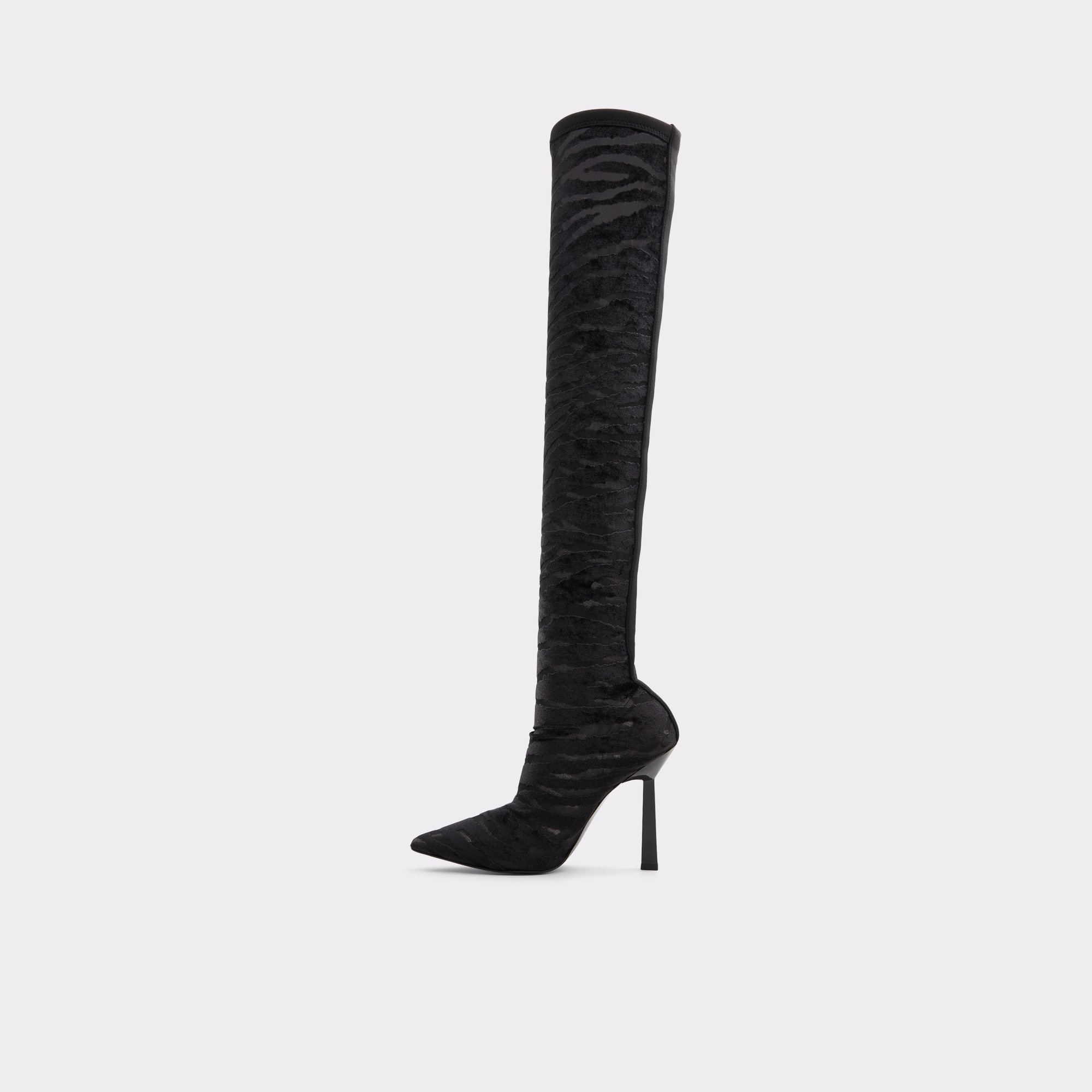 Vittoria Black Textile Embossed Women Dress boots