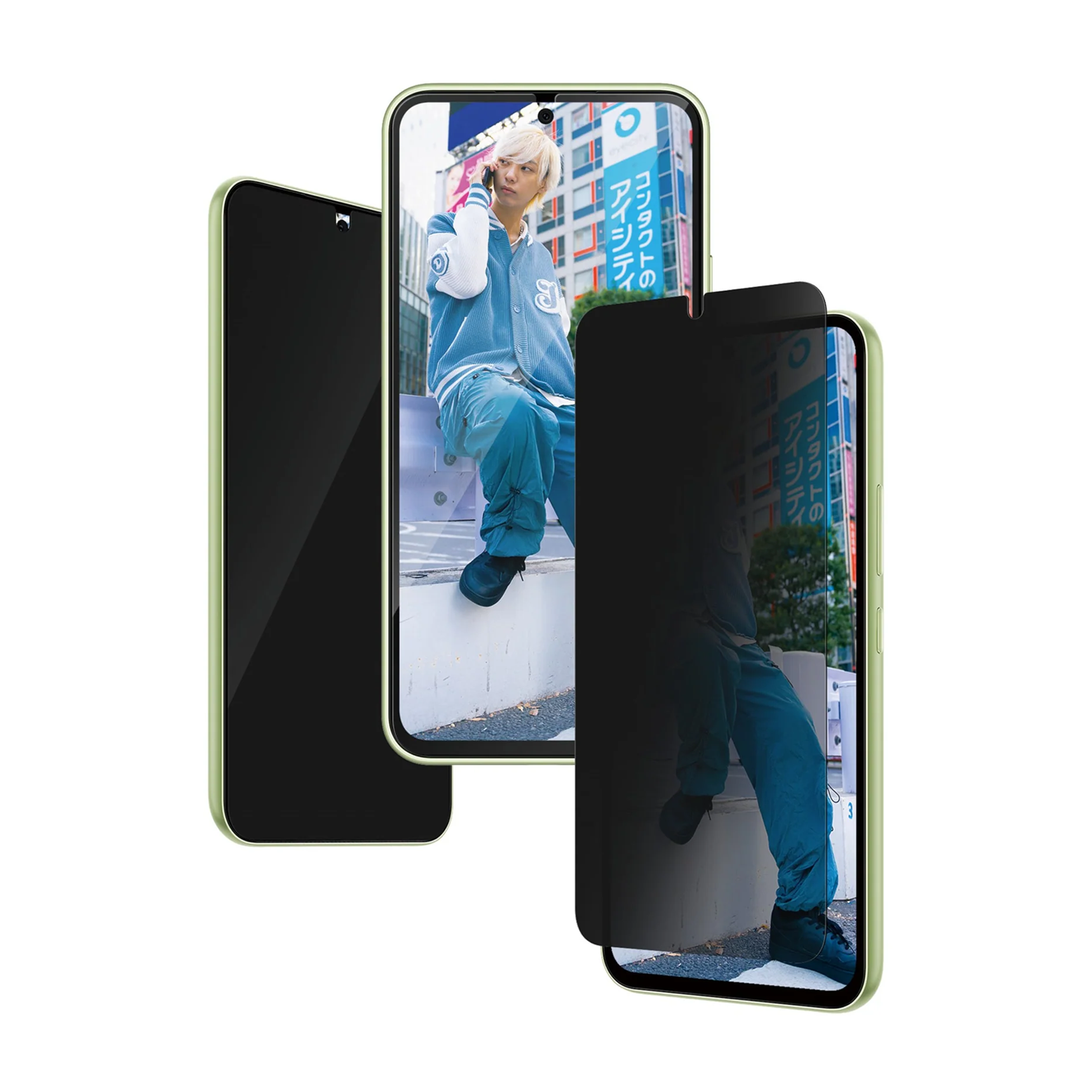 Samsung Galaxy A55 Antibakterielle Ultra Wide Fit Privacy Panzer Glas Displayschutz mit Montagerahmen Recycled (P7358)