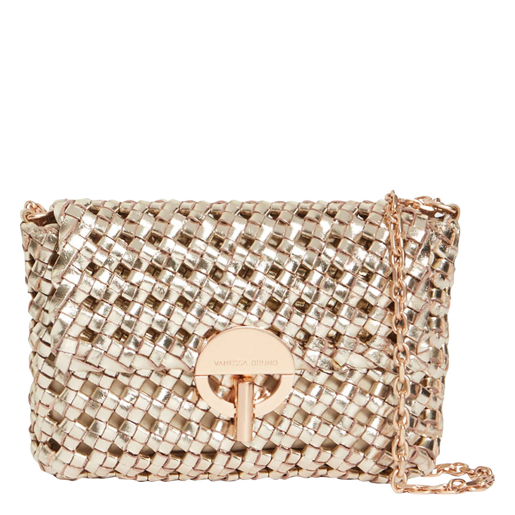 NANO MOON - Sac bandoulière en cuir métallisé | Doré