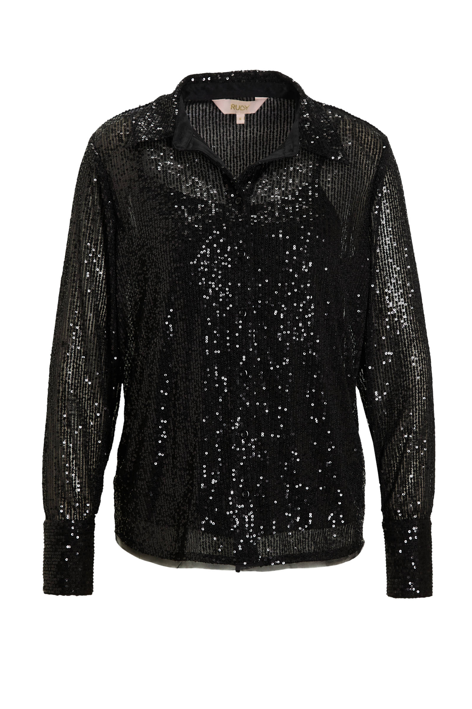 Ruby pailletten blouse zwart