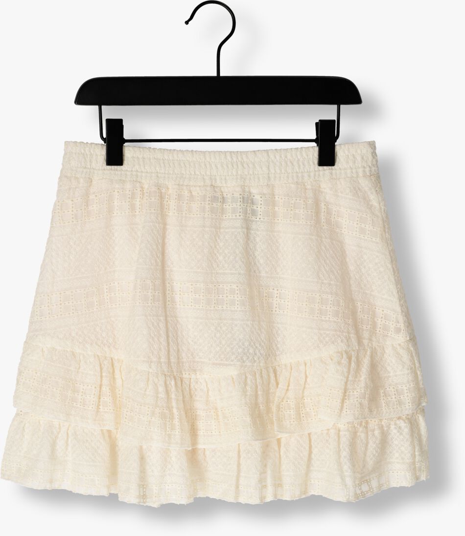 NOBELL ecru nobell minirok naia short skirt embroidered chiffon