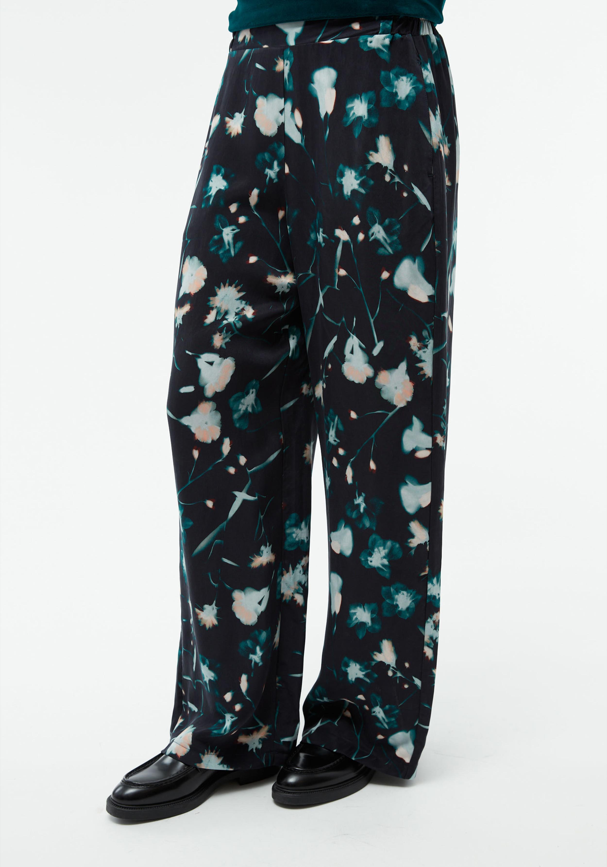 Givn Berlin Hose GBMarla Black/Dark Teal (Flowers)