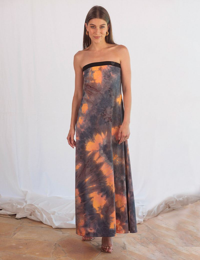 HBT DRESS CODE PRINT | CAROLINA  ROBE ORANGE