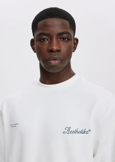 T-shirt met print local off-white (WIT.O)