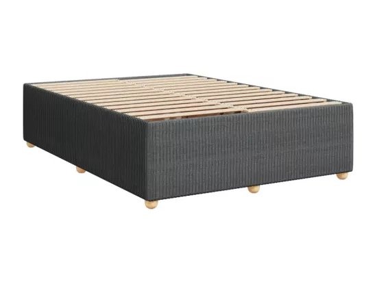 Sommier à lattes de lit avec matelas Gris foncé 160x200cm Tissu
