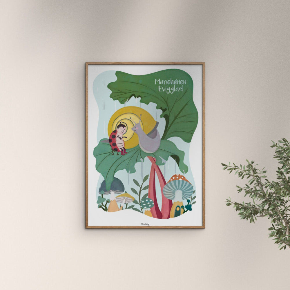 Køb Poster & Frame Tiny Tails - Mariehønen Evigglad