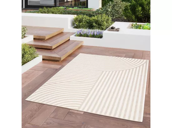 Bizana - Tapis d’extérieur à motif géométrique - Beige - 160x230cm