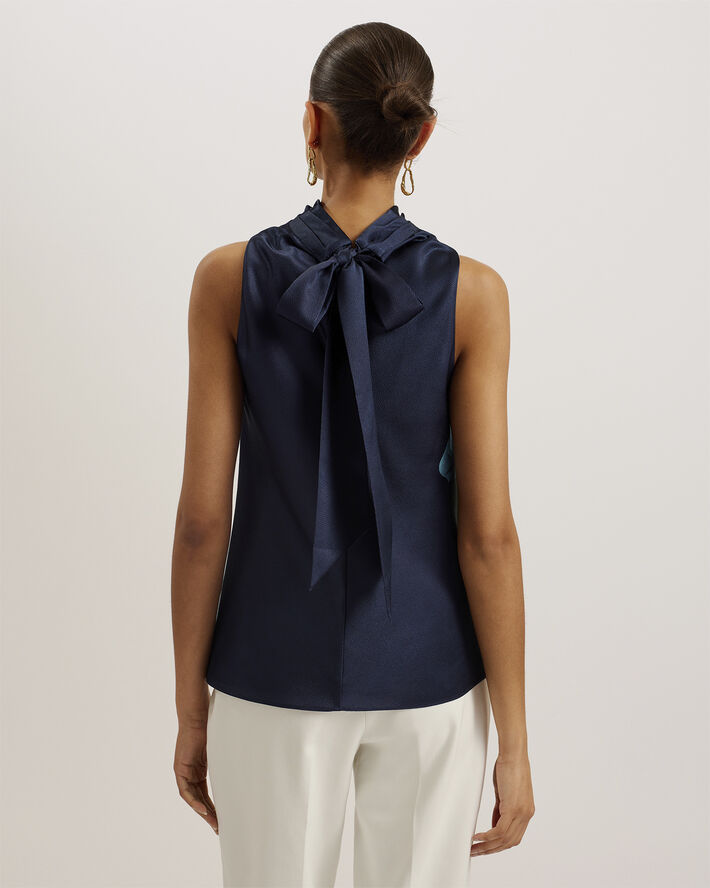Ted Baker SETSUKO Cowl Neck Sleeveless Top Navy