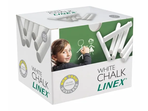 Kridt Linex rund hvid - (æske á 100 stk.)
