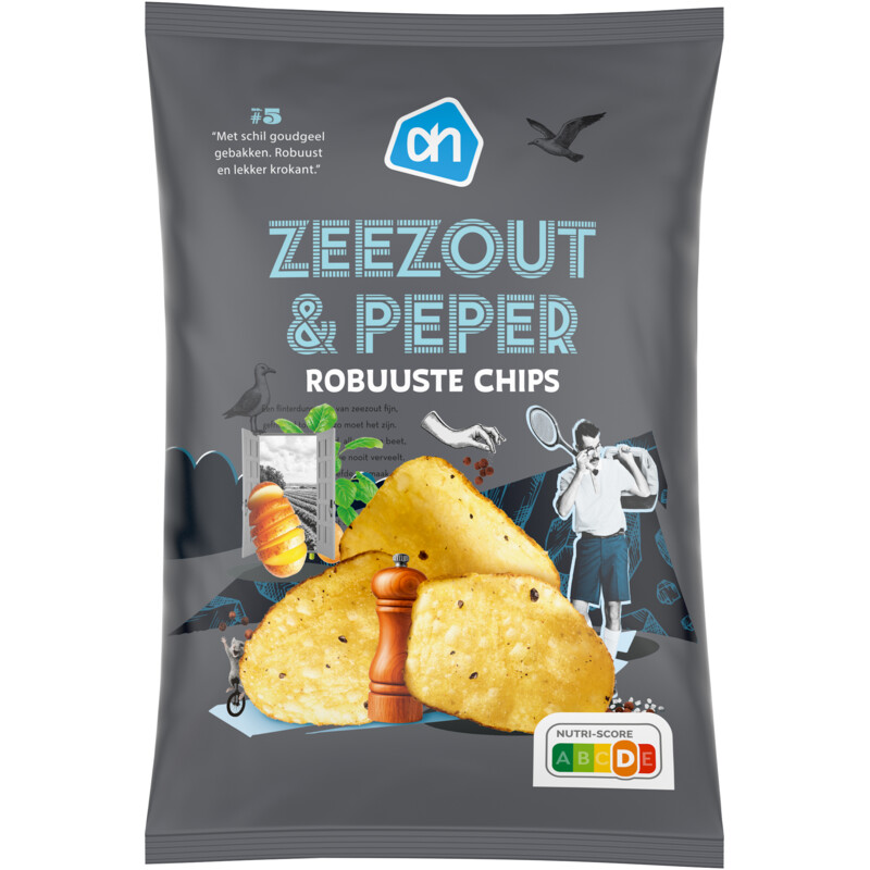 AH Robuuste chips zeezout & peper
