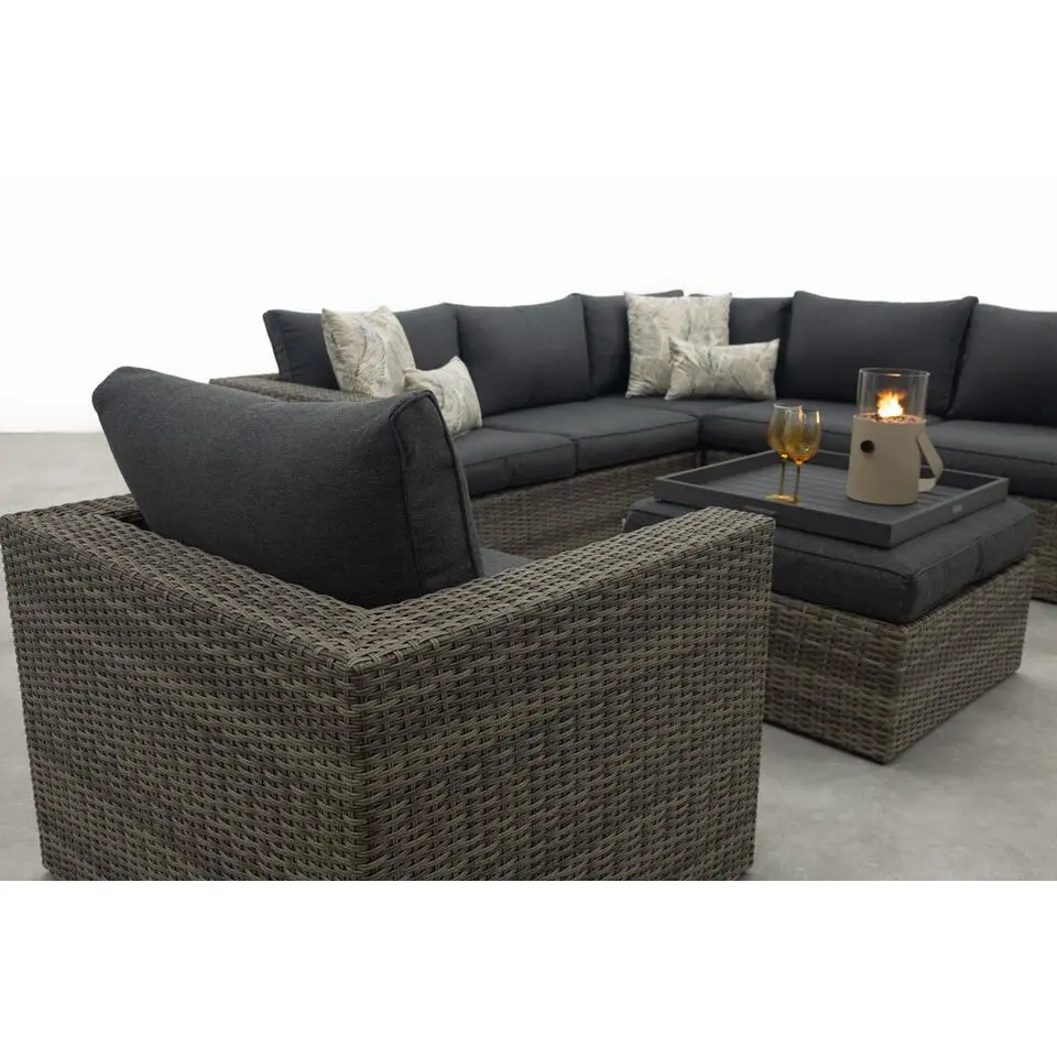 Atlanta wicker loungeset 5-delig – Organic grey - Garden impressions