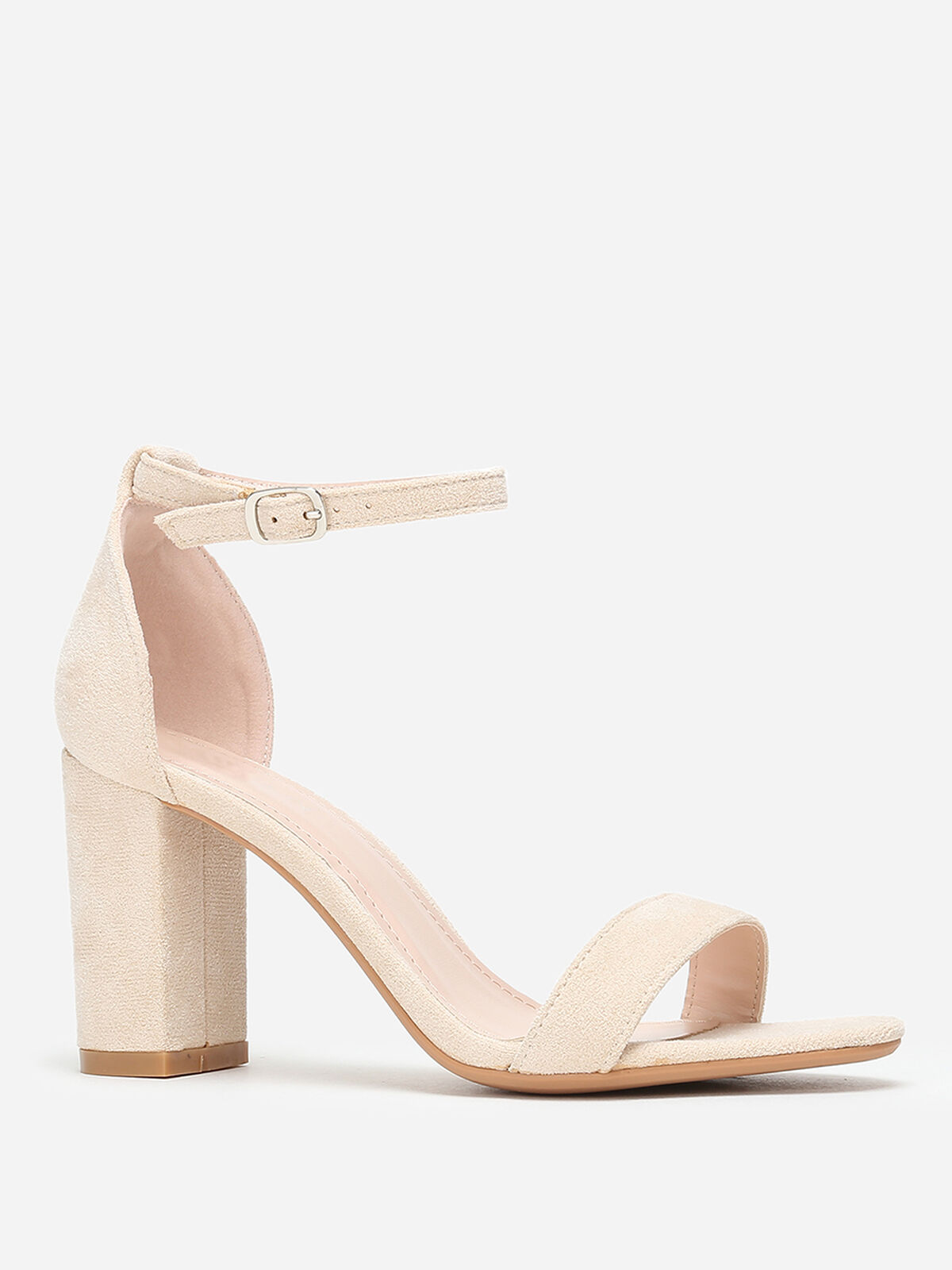 Sandales à brides et talon carré- Beige