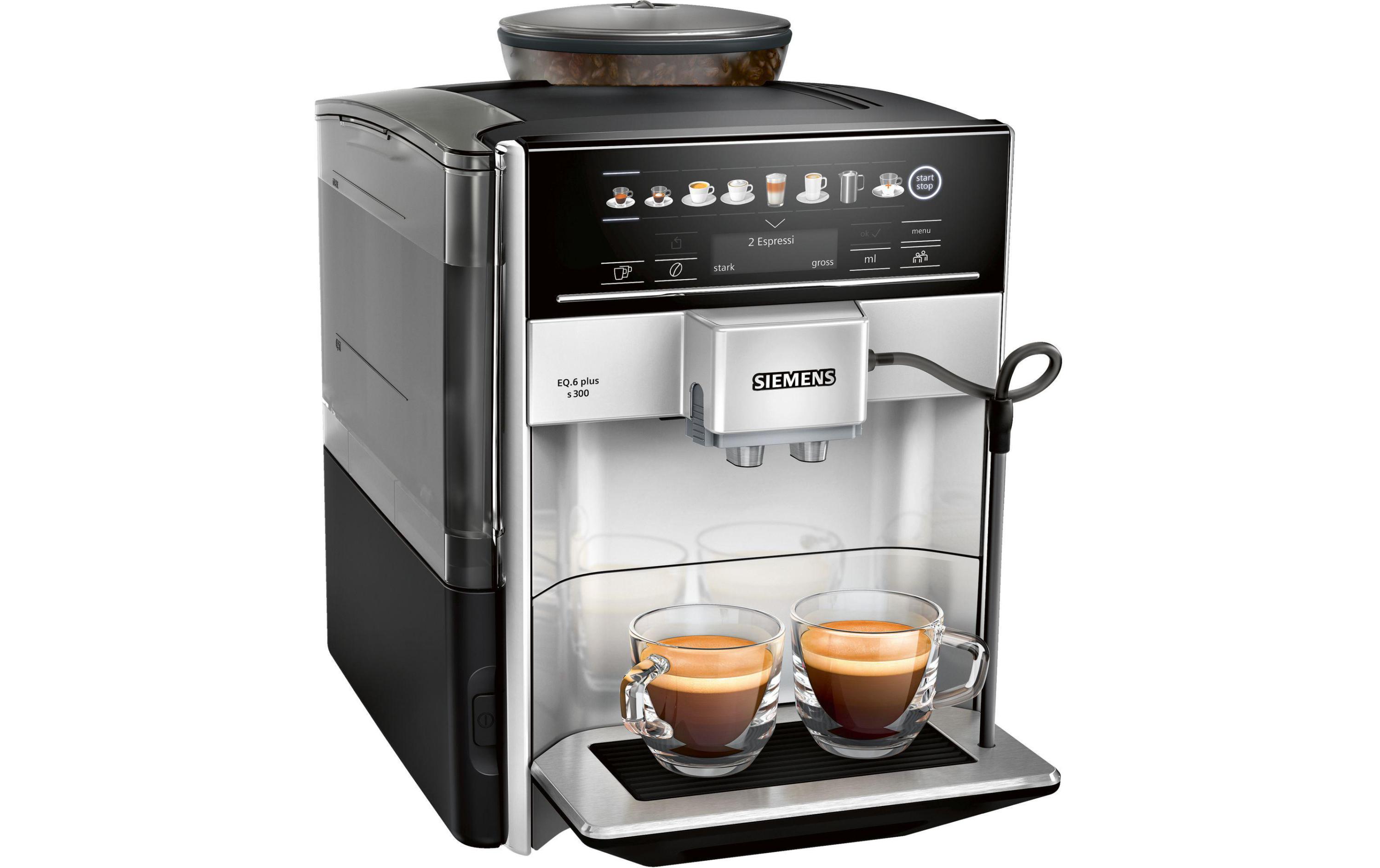 Kaffeevollautomat EQ.6 plus s300 Grau, Schwarz<br>Automatische Kaffeemaschine für die Zubereitung verschiedener Spezialitäten