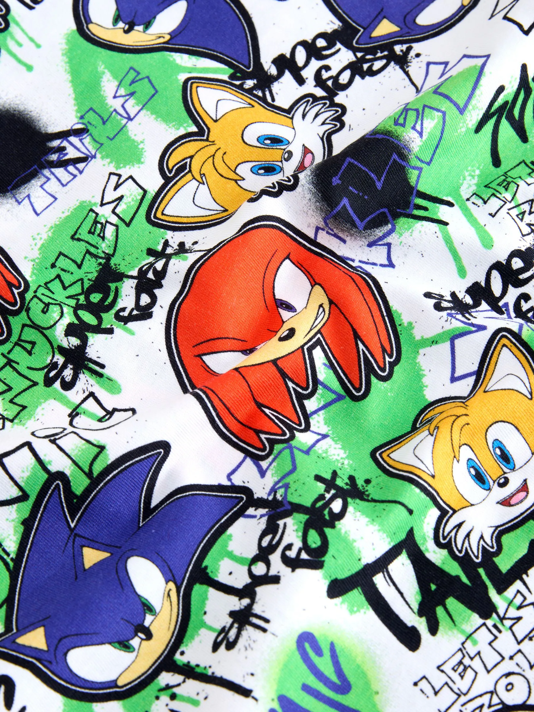 Rood/blauw met print - Sonic T-shirt (3-16jr)