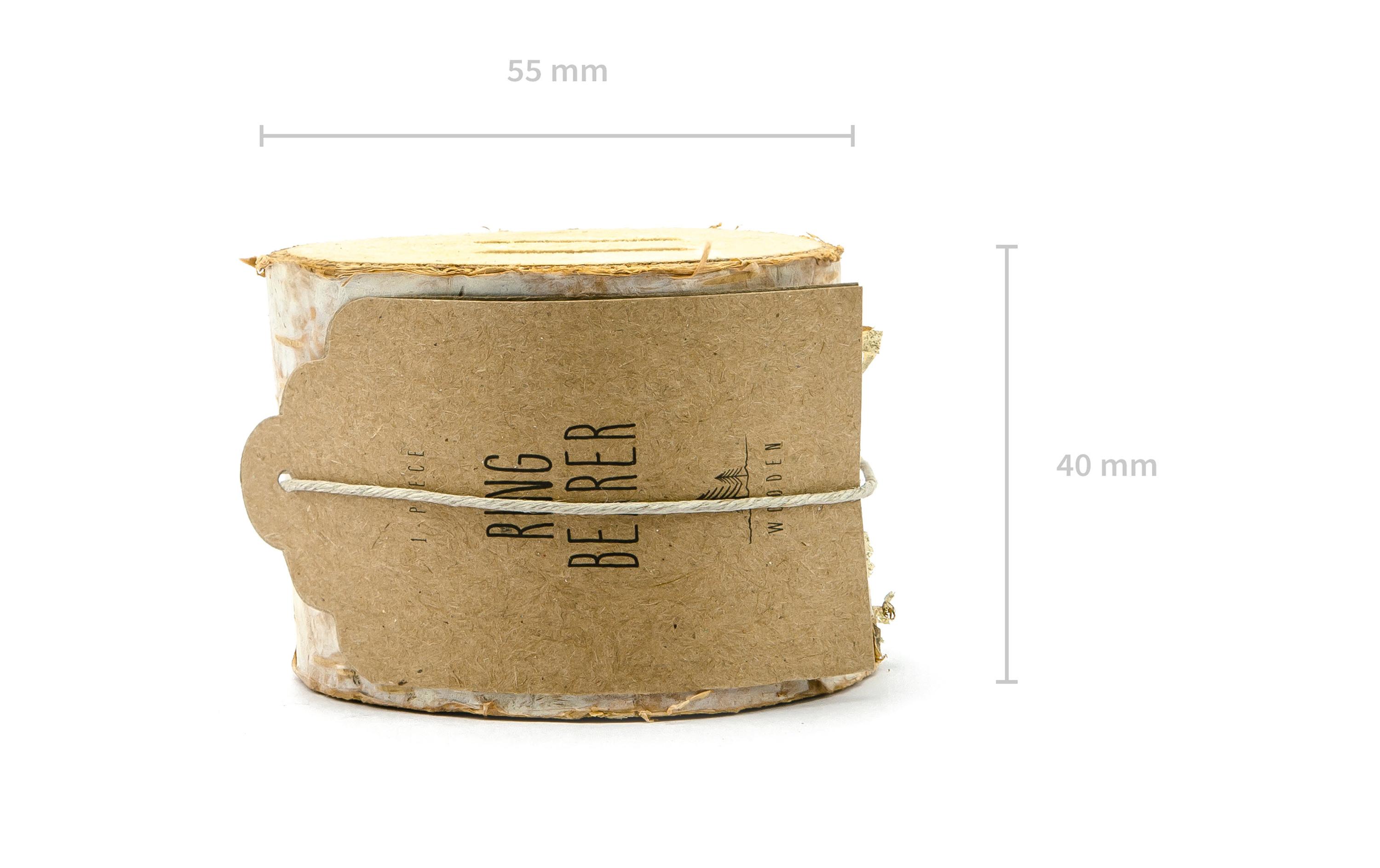 Hochzeitsaccessoire Ringkissen Holz 4 x 6 cm, 1 Stück, BraunRingträger für den Ehering von der Braut und dem Bräutigam