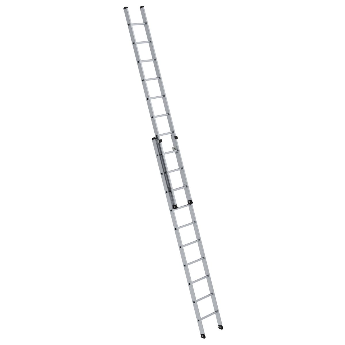 Munk aluminium schuifladder, 2-delig, zonder dwarsbalk, 2x10 sporten