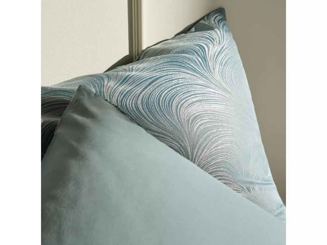 Drap En Jacquard Floah bleu moyen 200 x 220