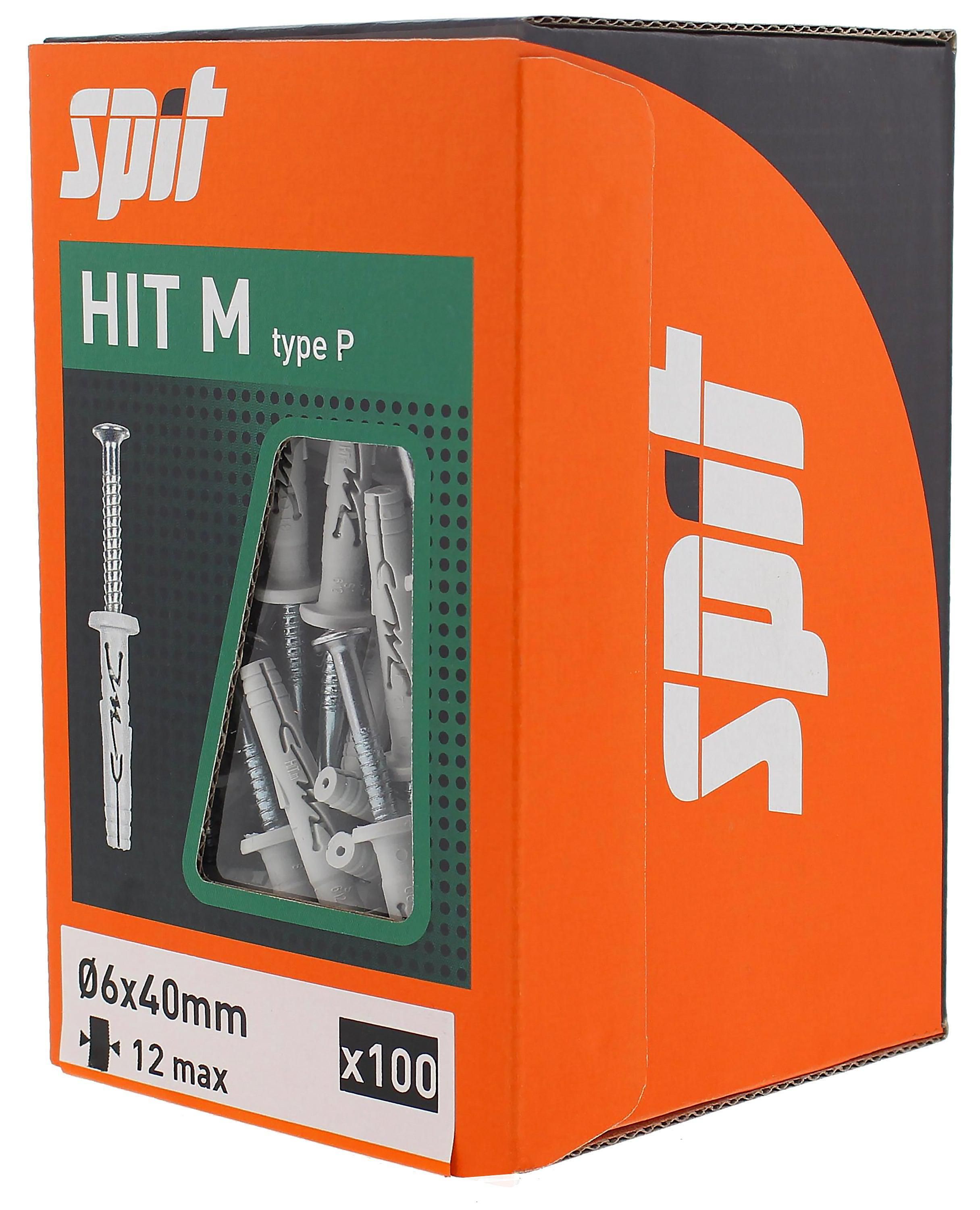 Spit Hit m Slagplug 6x40/12 met kraag - 050119
