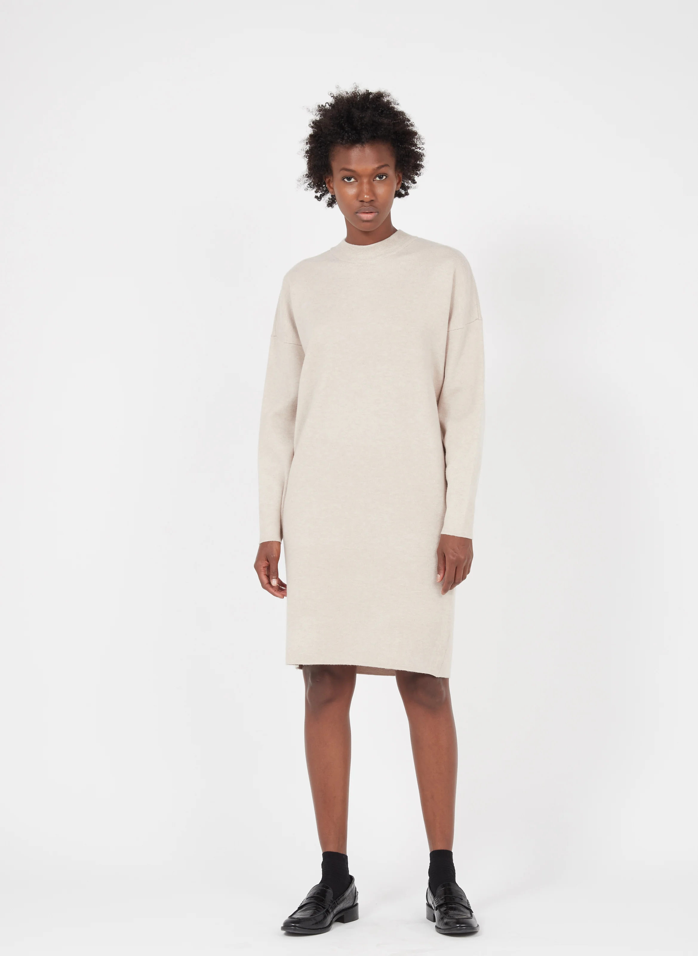 Robe pull courte | Beige