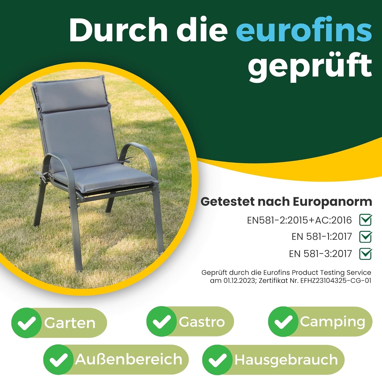 Albatros Gartenstühle 4er Set Kuba mit Sitzauflage – Gartenstühle Stapelbar mit robustem Metallgestell und hoher Belastbarkeit – Bequeme Stapelstühle auch als Terrassenstühle oder Balkonstühle