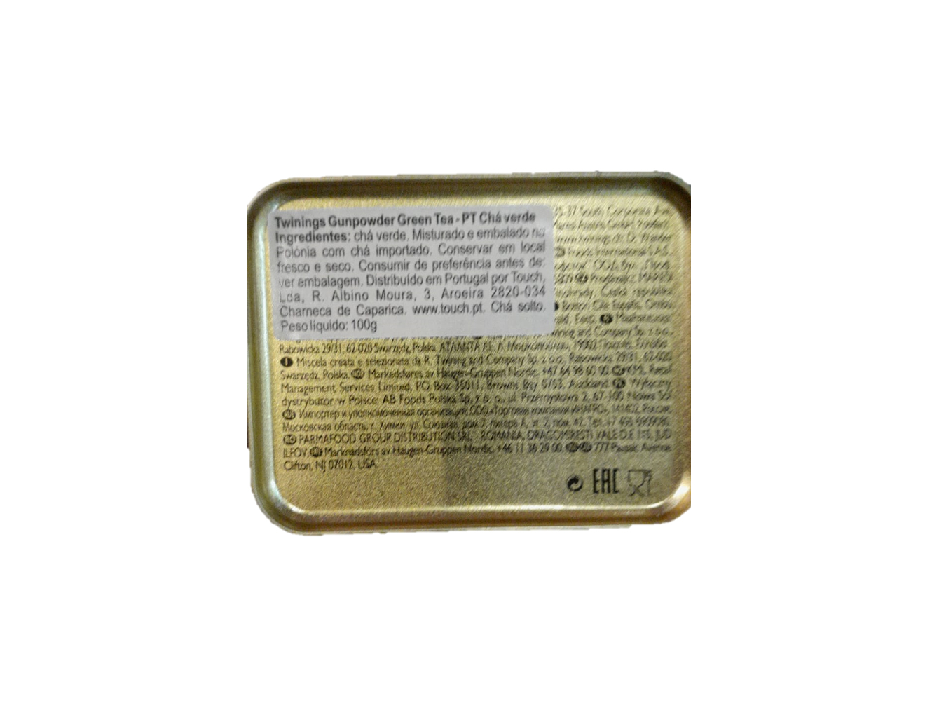 CHÁ TWININGS VERDE GUNPOWDER 100G